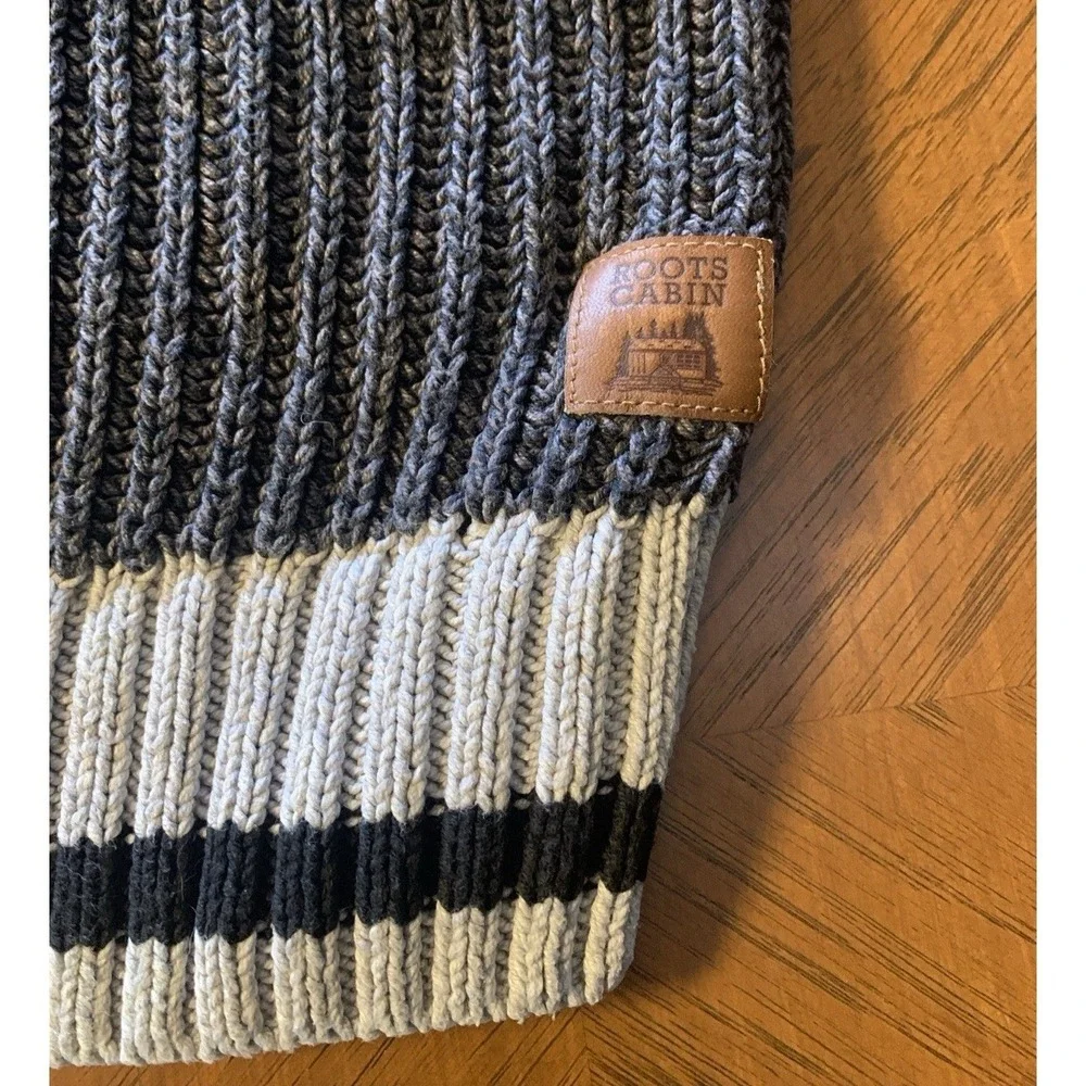 Genuine Roots Cabin Pullover Knit Sweater Women's L Grey Soft Warm Cozy - Picture 7 of 16